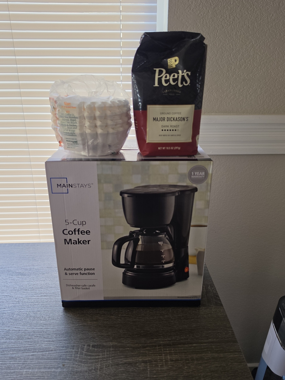 NEW Small Coffee Maker, Coffee & Filter Bundle